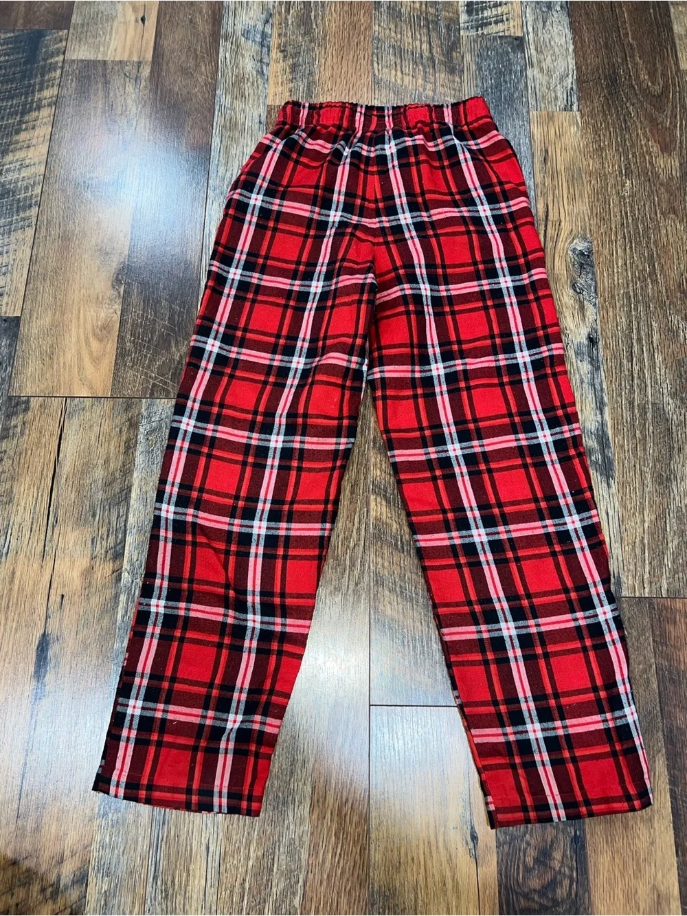 Cat & Jack Red Plaid Kids Pajama Bottoms